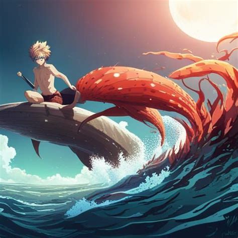 Katsuki Bakugo As A Merman With A Crimson Red Tail Ai Generated