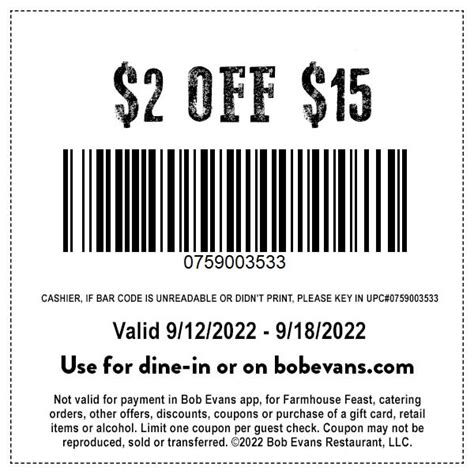 Bob Evans Coupons 2025 In Store - Issy Keeley