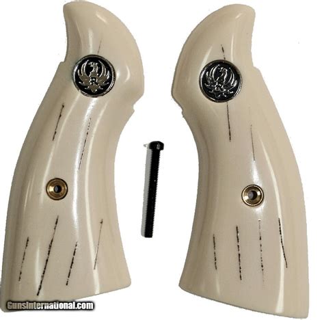 Ruger Security Six Revolver Barked Ivory Like Grips With Medallions