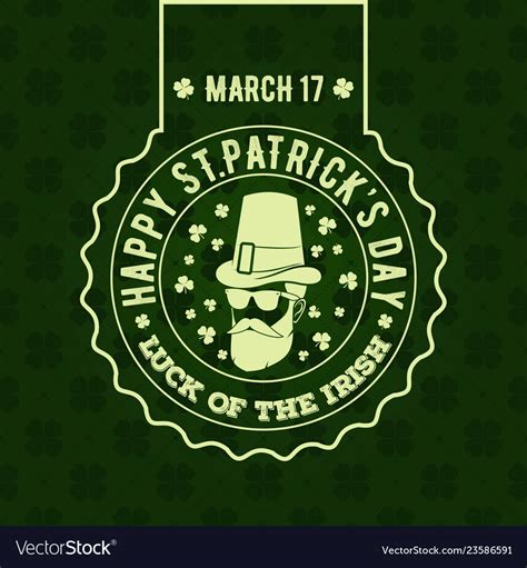 St Patricks Day Holiday Poster Banner Label Vector Image