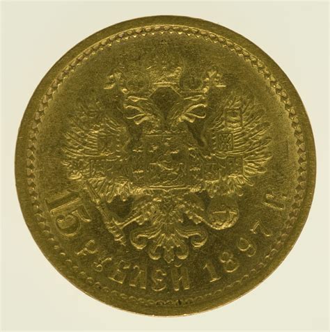 Russland Nikolaus II 15 Rubel 1897 Pro Aurum Numismatik