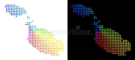 Spectrum Dot Malta Island Map Stock Vector Illustration Of Pixel