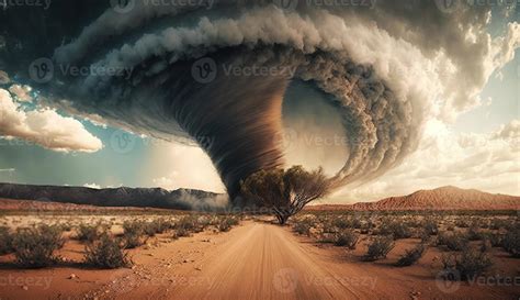 Massive Tornado Ravages Desert Landscape 22773479 Stock Photo At Vecteezy