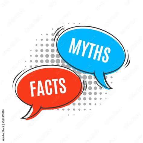 Myths Vs Facts Icon Truth And False Fake Versus True Fiction Opposite Reality Vector Speech