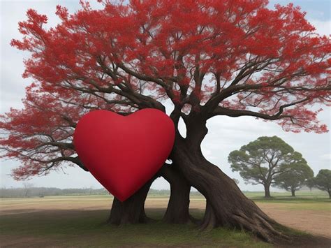 Premium Photo Red Heart Shaped Tree