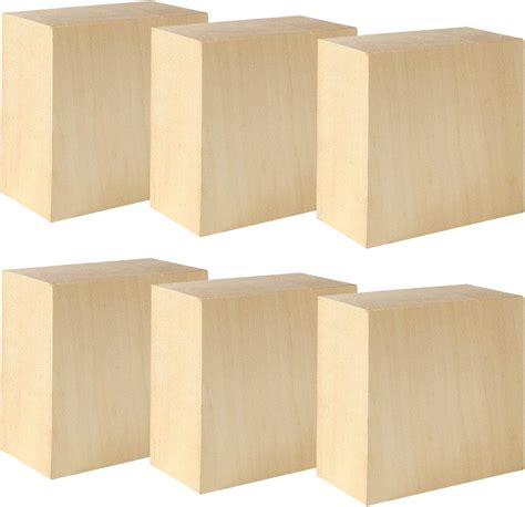 Amazon MAXSELL 6 Pack Basswood 4x4x2 Inch Basswood Carving Blocks