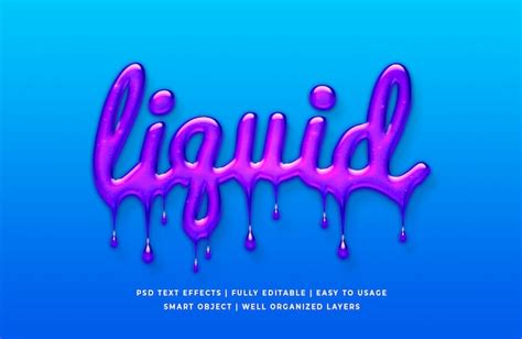 Liquid 3d Text Style Psd File Premium Download