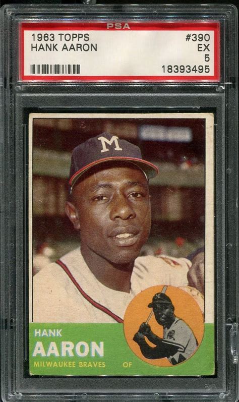 1963 Topps 390 Hank Aaron PSA 5 HOF 18393495 All Star Cards Inc