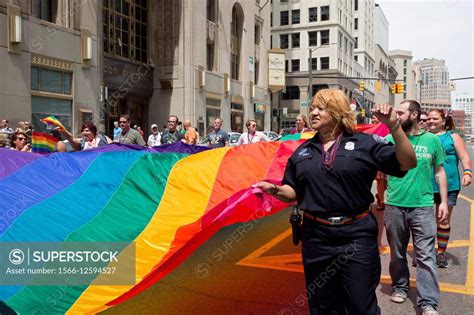 Detroit Michigan Gay And Lesbian Activists March For Equality In The