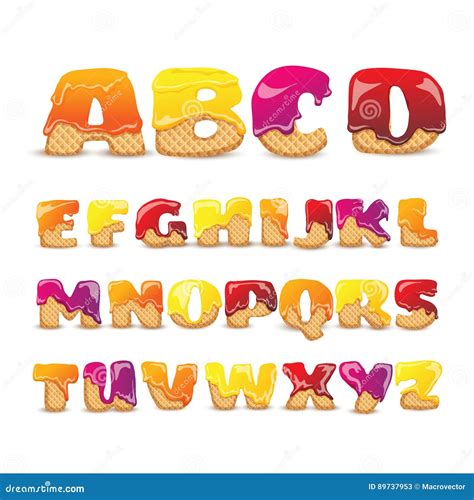 Letras Doces Do Alfabeto Ilustra Es Vetores E Clipart De Stock