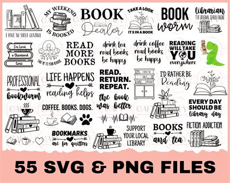 Reading Svg Bundle Book Svg Books Svg Bundle Book Lover Svg Etsy