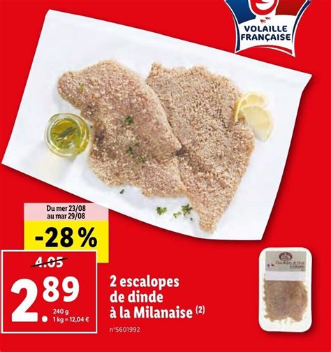 Promo Escalopes De Dinde La Milanaise Chez Lidl