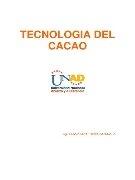 Tecnología Del Cacao Pdf Chocolate Alimentos