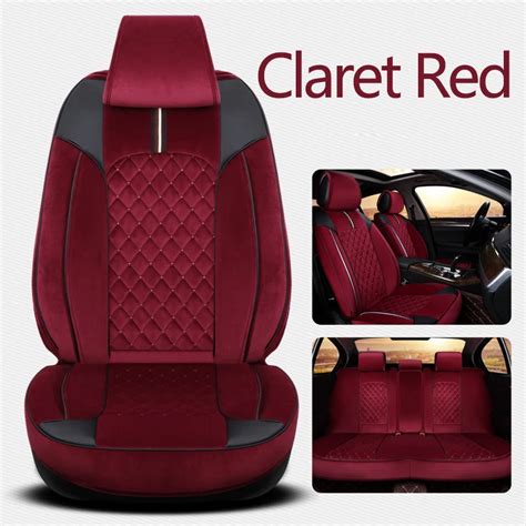 Jieyi Velvet Car Seat Covers Set Universal Breathable Plush Seat