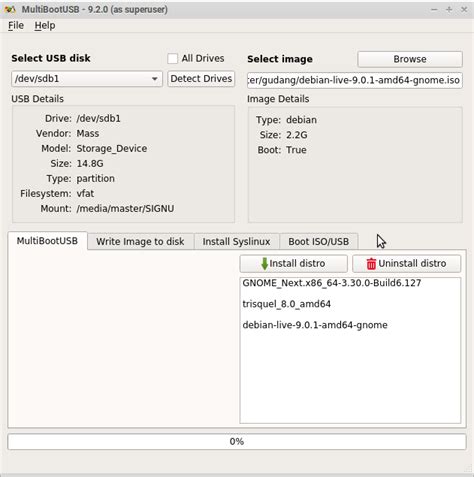 Create Multiple OS USB with MultiBootUSB on GNU/Linux