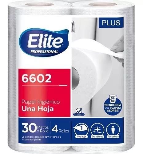 Papel Higiénico Elite Plus Simple Hoja 30 Mts X 4 Rollo 6602