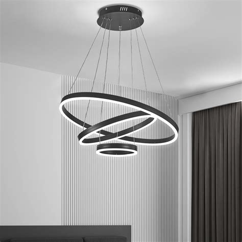 Acrylic Round Led Pendant Light With Rings