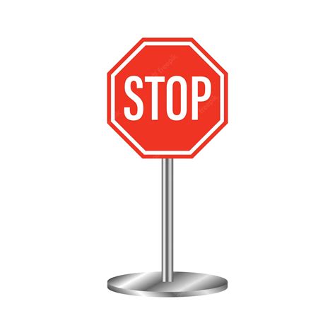 Premium Vector Red Stop Sign Movement Restriction The Stop Sign For