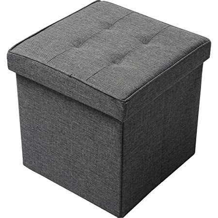 Woltu Sh Dgr Tabouret Pouf De Rangement En Lin Coffre Repose Pied