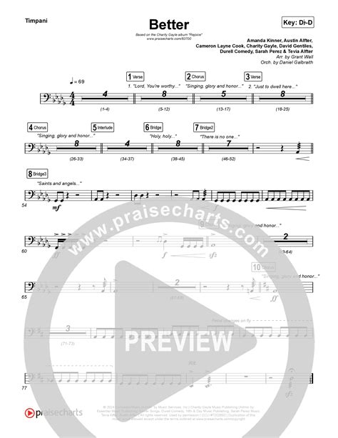 Better Timpani Sheet Music Pdf Charity Gayle Praisecharts