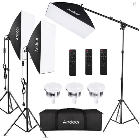 Andoer Studio Photography Light Kit Softbox Lighting Set With 85W 2800K