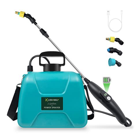 2 Gallon Electric Garden Sprayer Battery Powered Sprayer With 3 Mist Nozzles Yard