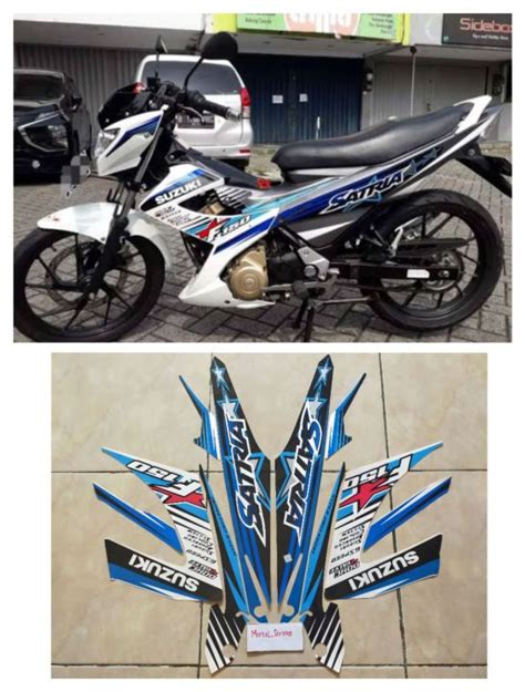 STIKER STRIPING LES LIS BODI SATRIA FU F 150 BINTANG TAHUN 2014 WARNA