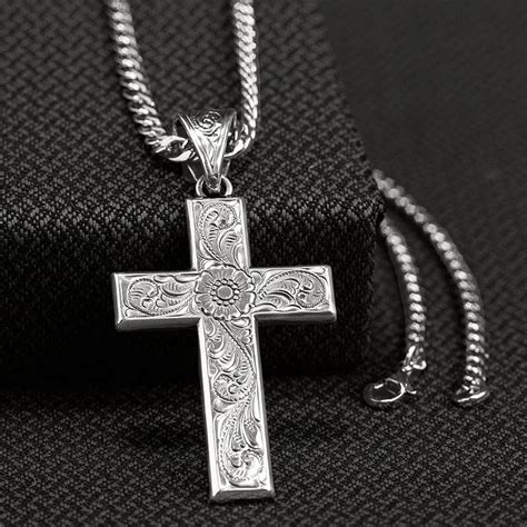 Western Jewelry Mens Necklace Scrolling Cross Pendant Walmart