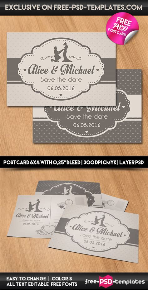 Wedding – Free PSD Postcard Template on Behance