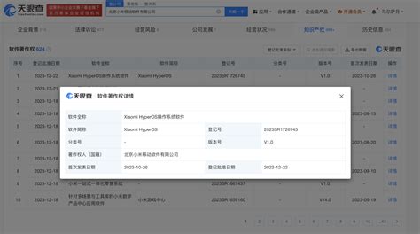 小米hyperos软件著作权获登记批准xiaomi操作系统android