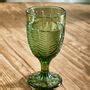 Set Of Four Vintage Embossed Coloured Wine Glasses By Dibor