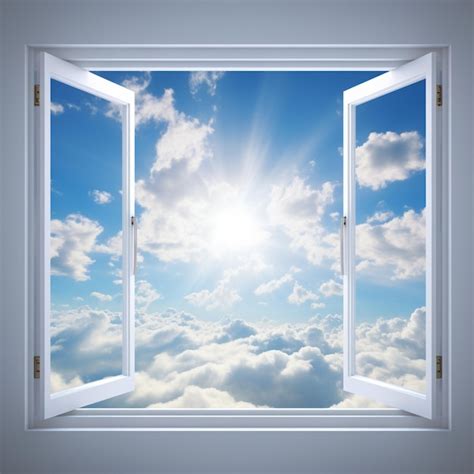 Premium Photo White Window With Blue Sky