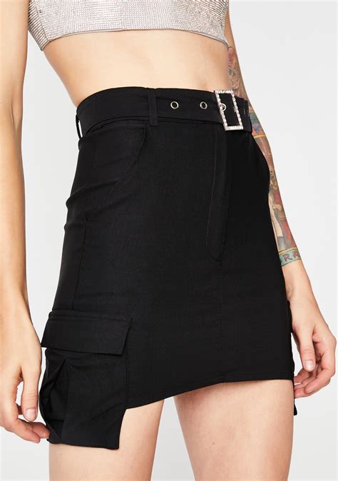 Extended Pocket Cargo Mini Skirt Black Dolls Kill