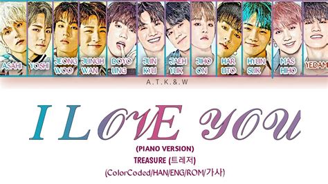 Treasure 트레저 I Love You 사랑해 Piano Version Colorcodedhaneng