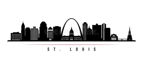 St Louis Skyline Monochrome Silhouette Stock Vector Illustration Of