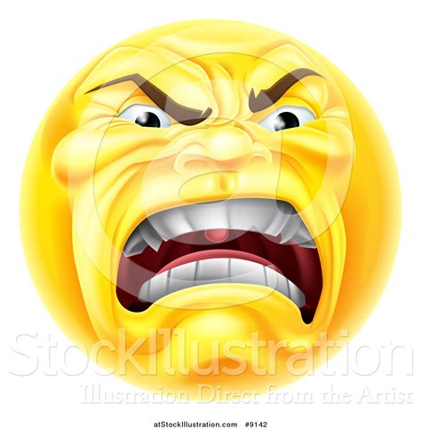 Vector Illustration of a Yellow Angry Screaming Emoji Emoticon Smiley ...