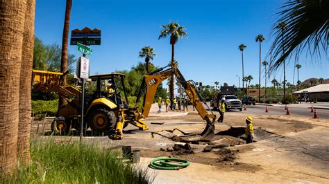 Water main leak in Palm Springs causes flood and road damage