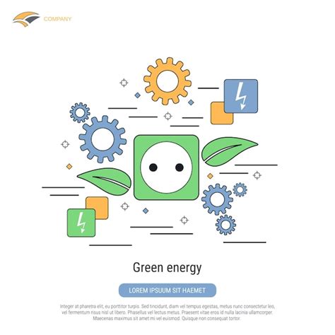 Premium Vector Green Energy Flat Contour Style Vector Concept