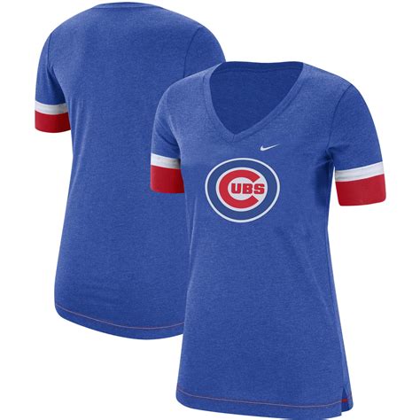 Chicago Cubs Nike Womens Mesh V Neck T Shirt Royal