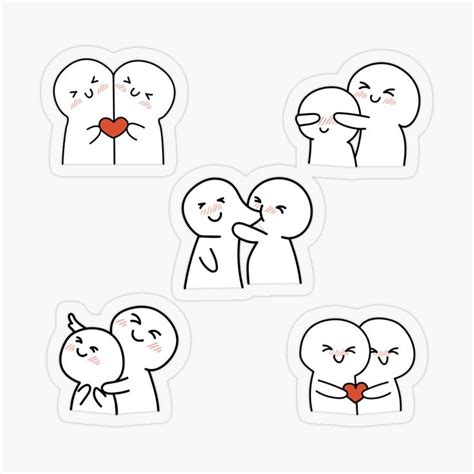 Set Of Cute And Loving Couple Stickers Sticker For Sale By Eclipt