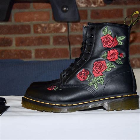 Dr Martens 1460 Vonda Floral Leather Lace Up Boots Depop