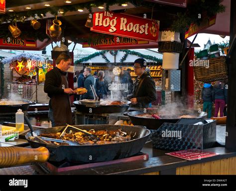 Christmas market London Food Hog Road Winter Stall South Bank Thames ...