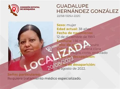 Localizan A Guadalupe Hern Ndez Se Ora Reportada Como Desaparecida En