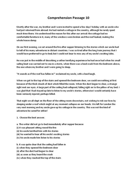 comprehension passage