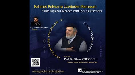 Rahmet Referansı Üzerinden Ramazan Prof Dr Ethem CEBECİOĞLU YouTube