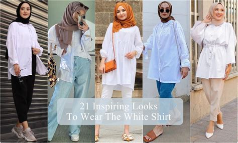 21 Inspiring Looks To Wear The White Shirt Hijab Fashion Inspiration