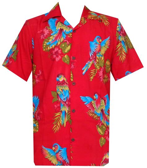 Hawaiian Shirt Mens Parrot Toucan Print Beach Aloha Party Ebay