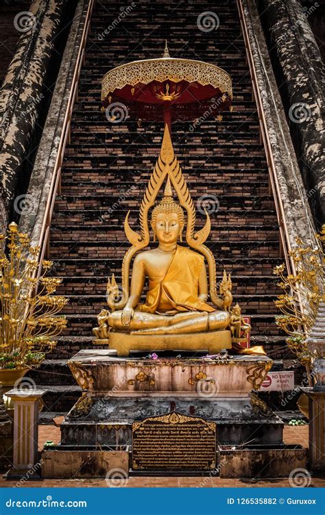 Buddha Statue At Buddhist Temple In Chiang Mai Northern Thailan