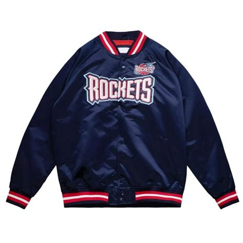 Lightweight Satin Navy Houston Rockets Jacket