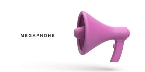 3d Realista De Alto Falante Megafone Rosa Isolado Em Ilustração Vetorial De Fundo Branco Vetor